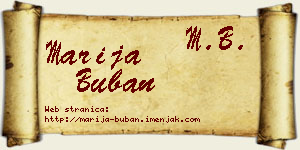 Marija Buban vizit kartica